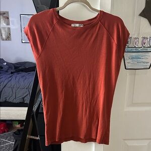 Zara Short Sleeve Burnt Orange Top